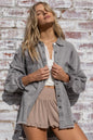 Fringe Distressed Oversized Jacket (Shipping Only)