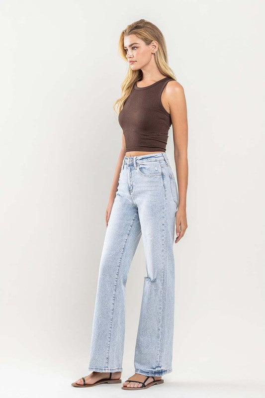 90s Vintage Super High Rise Flare Jeans (Shipping Only)