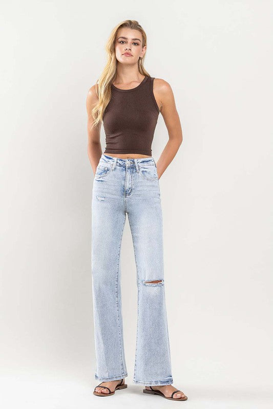 90s Vintage Super High Rise Flare Jeans (Shipping Only)