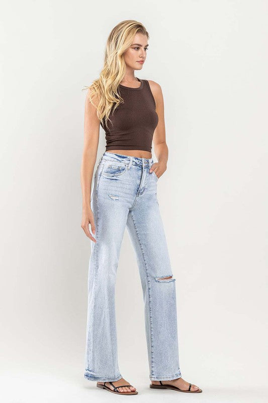 90s Vintage Super High Rise Flare Jeans (Shipping Only)