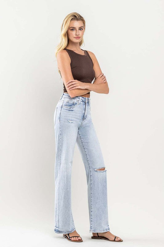 90s Vintage Super High Rise Flare Jeans (Shipping Only)