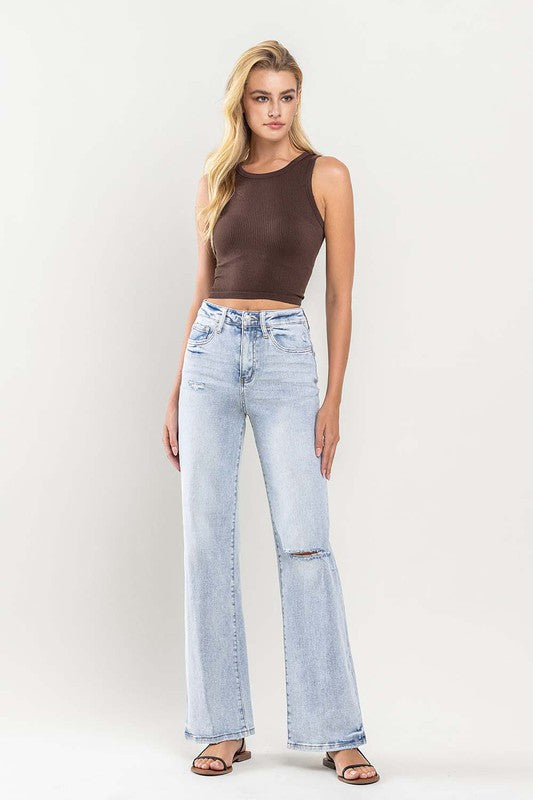 90s Vintage Super High Rise Flare Jeans (Shipping Only)