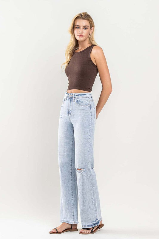 90s Vintage Super High Rise Flare Jeans (Shipping Only)