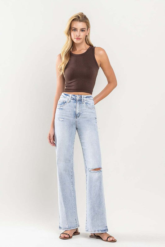 90s Vintage Super High Rise Flare Jeans (Shipping Only)