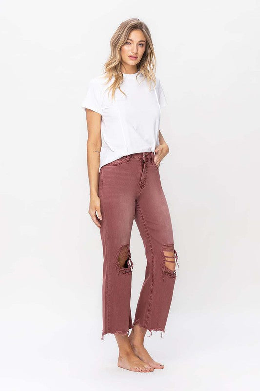 90's Vintage High Rise Crop Flare Jeans (Shipping Only)