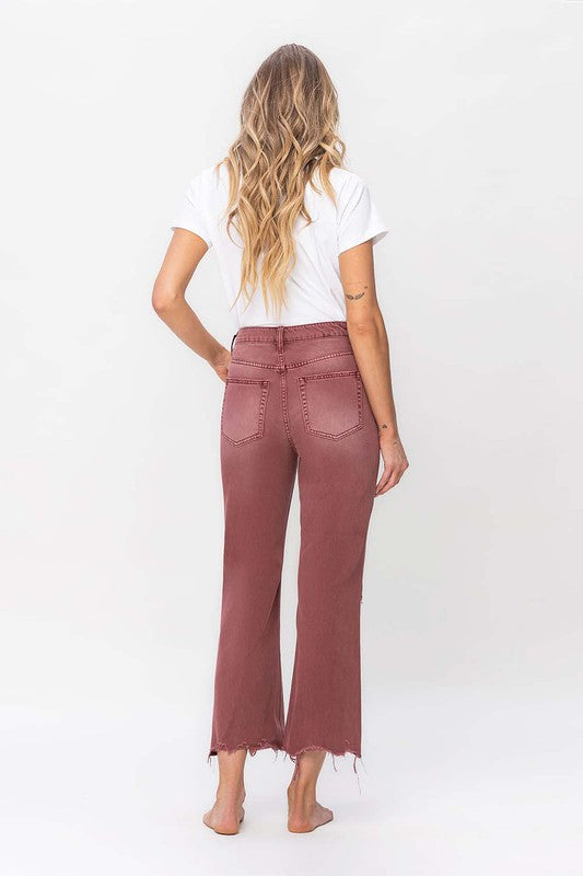 90's Vintage High Rise Crop Flare Jeans (Shipping Only)