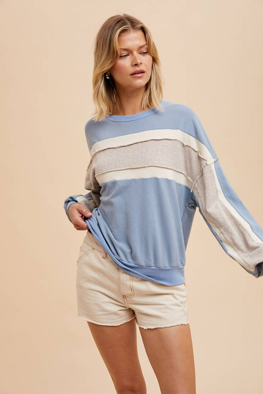 Althletic Stripe Colorblock Sweatshirt