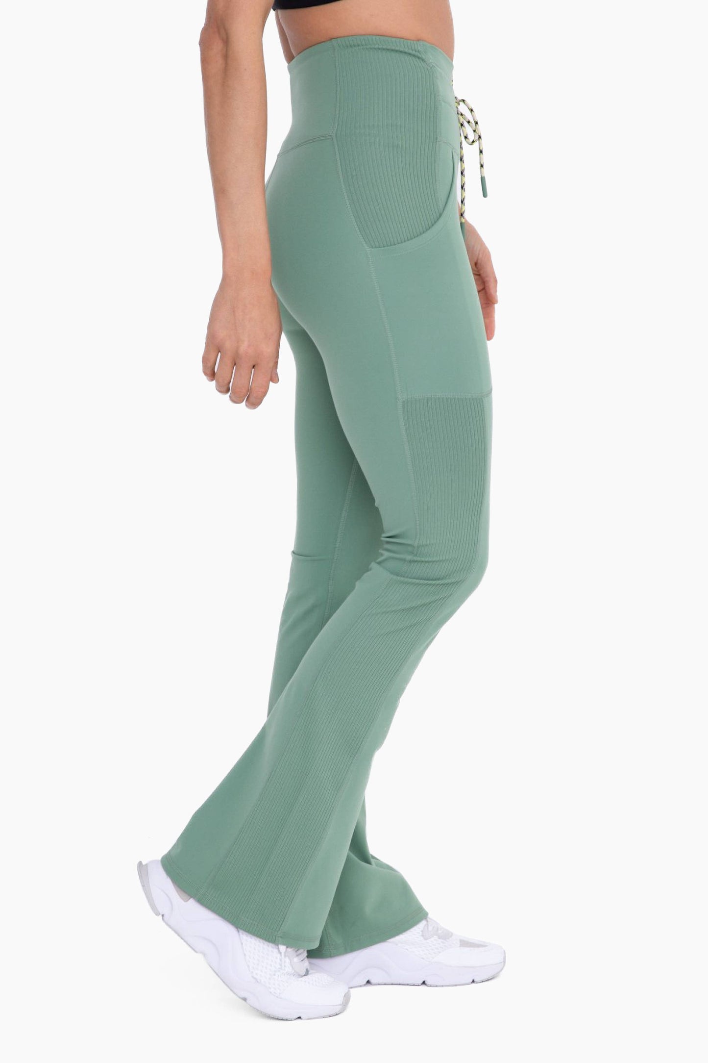 Drawstring Waist Flared Hiking Leggings