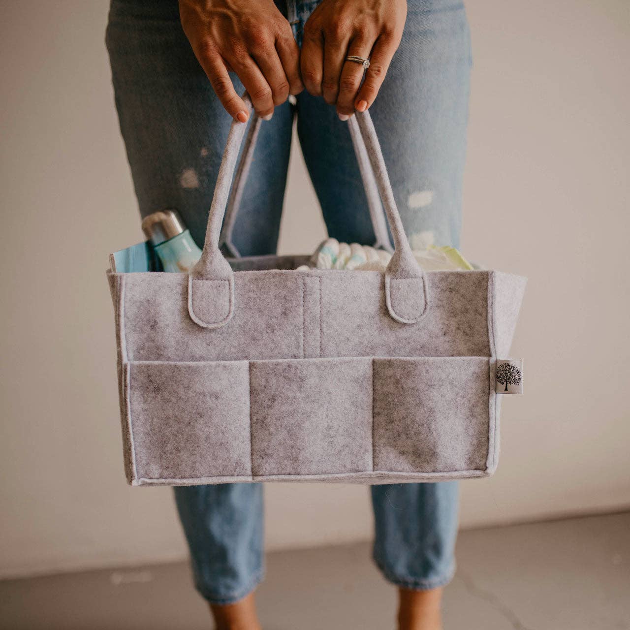 Diaper Caddy in Gray: Regular (13 x 9 x 7")