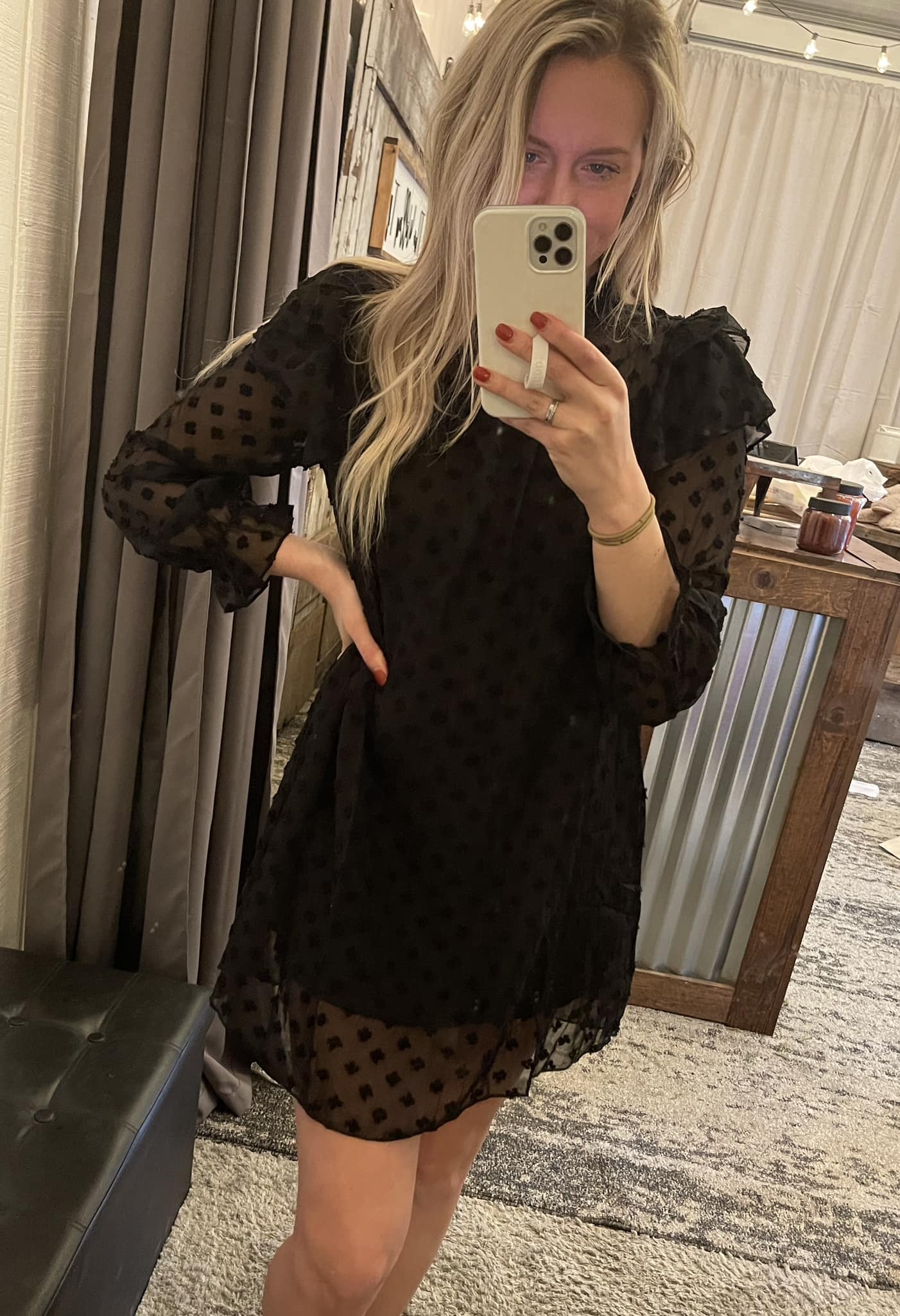 Black Polka Dot Sheer Dress