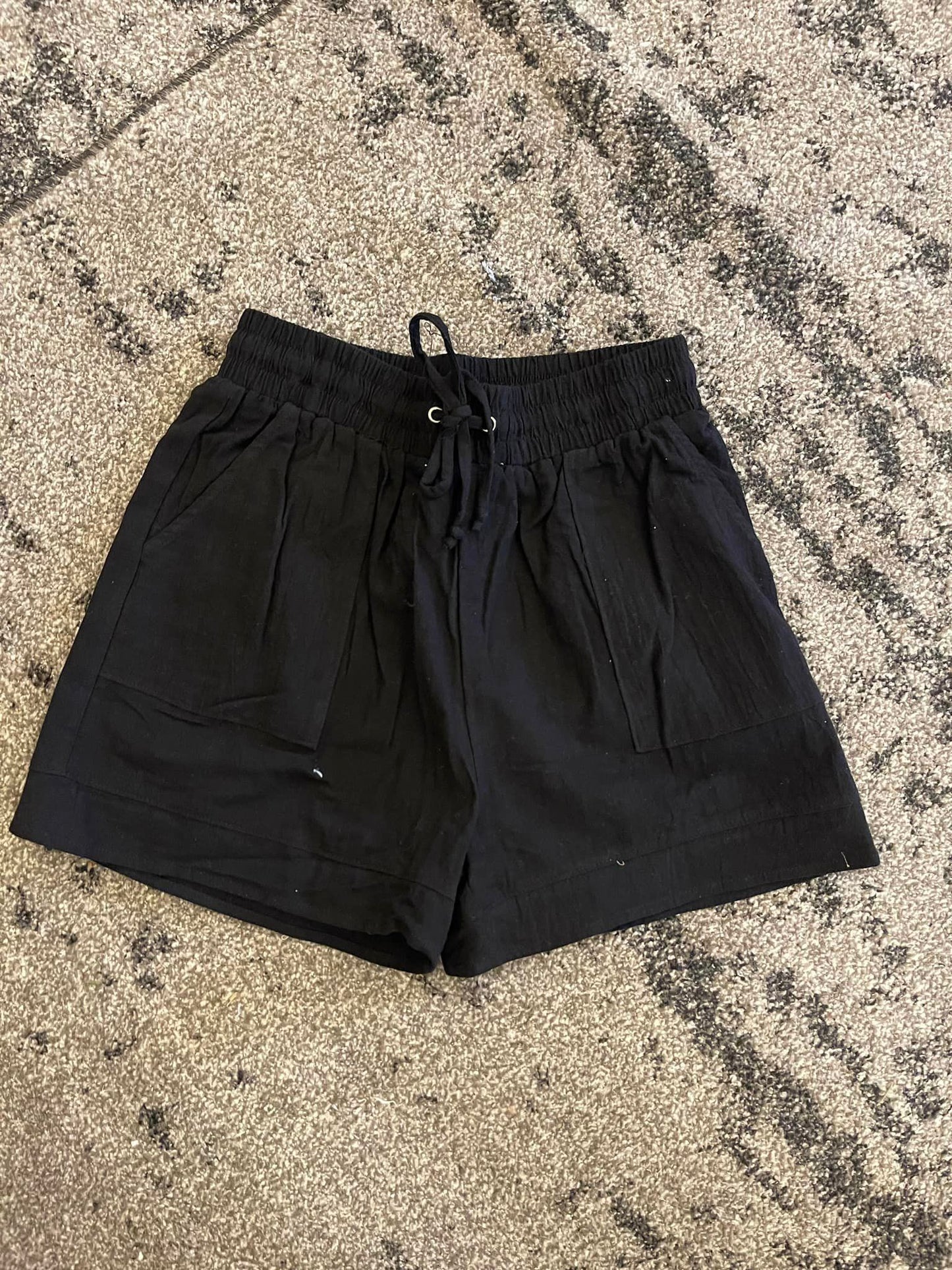 Black Cotton Shorts