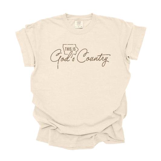 God's Country State Outline Ivory Tee