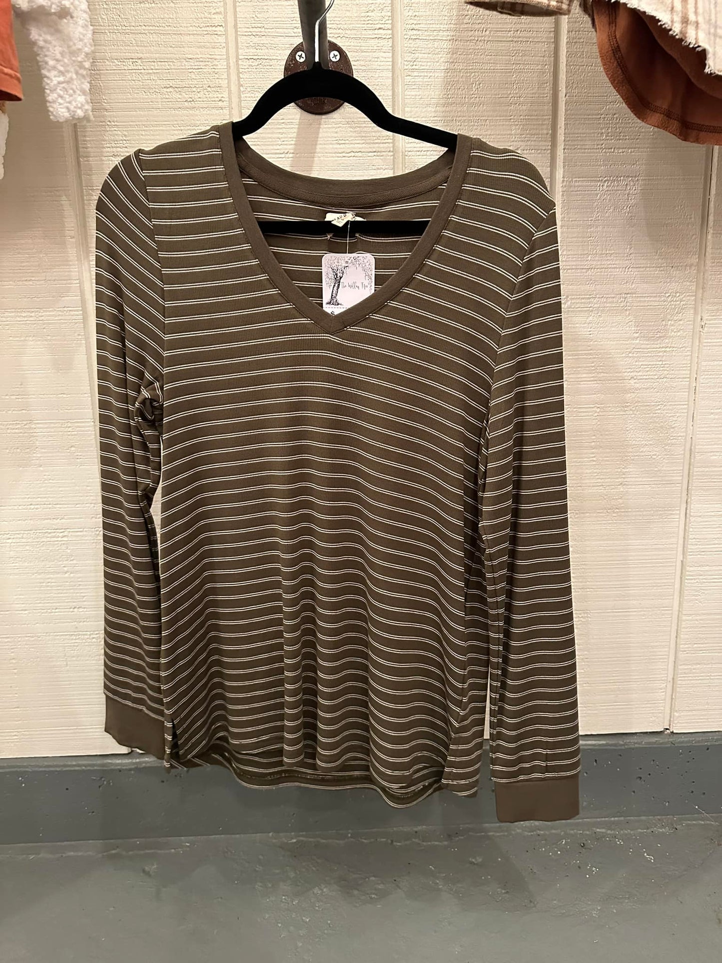 Green Stripe Long Sleeve Top - Thread and Supply