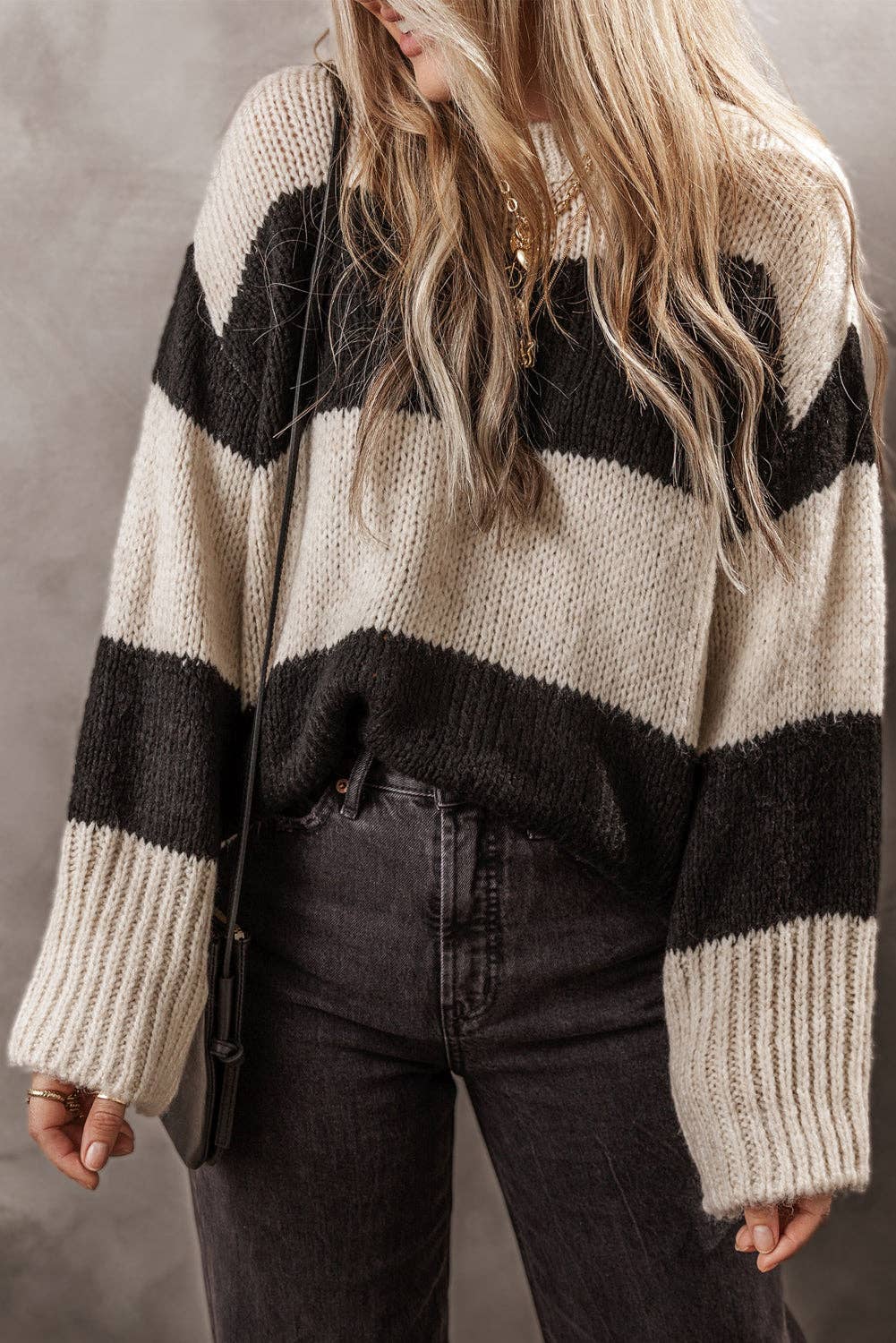 Chunky Striped Loose Pullover Sweater