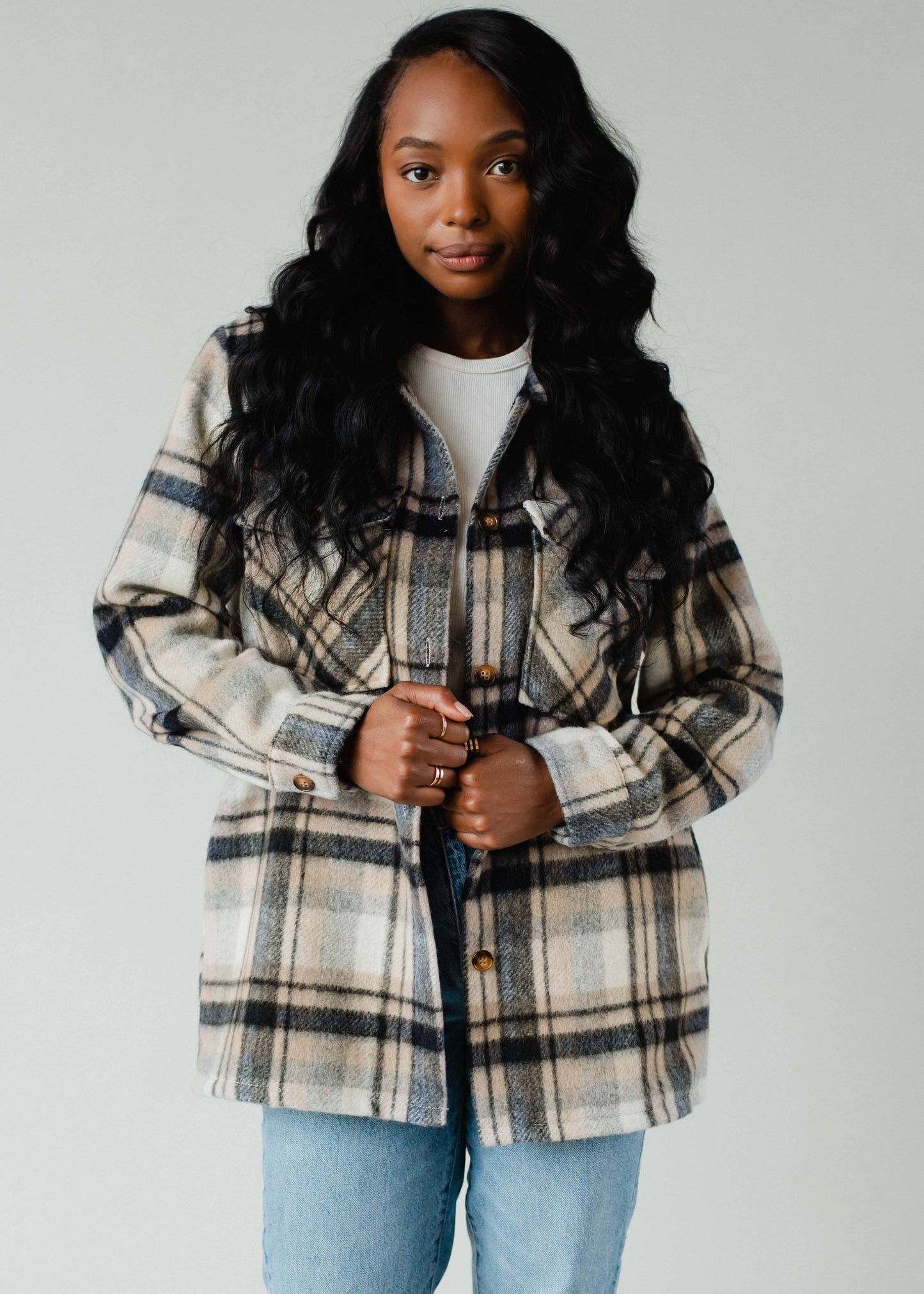 THE Neutral Plaid Jacket