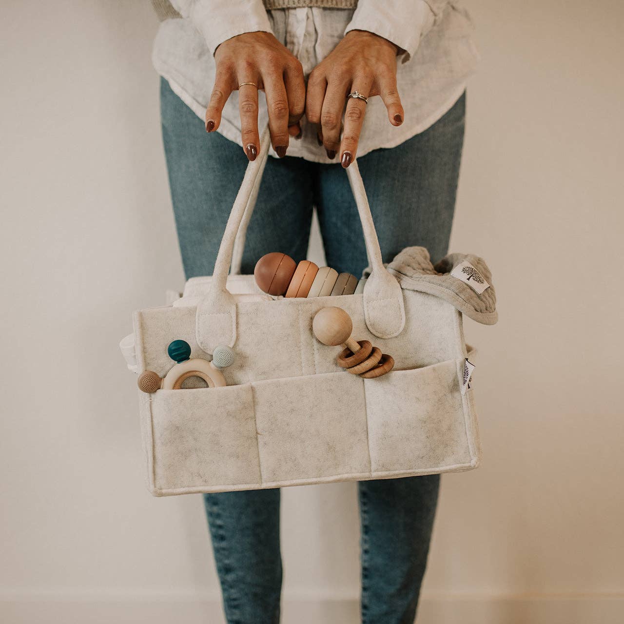 Diaper Caddy in White: Regular (13 x 9 x 7")