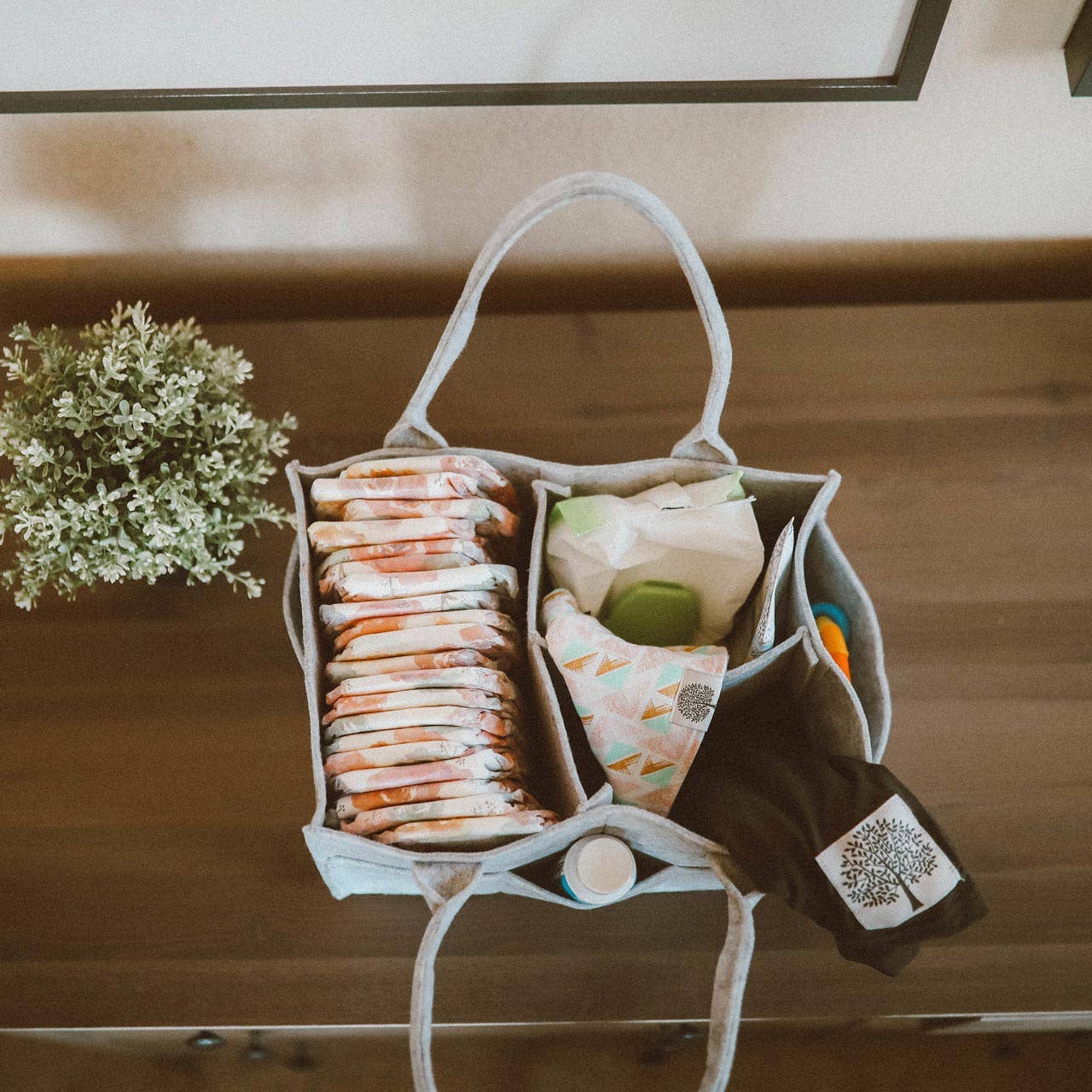 Diaper Caddy in Gray: Regular (13 x 9 x 7")