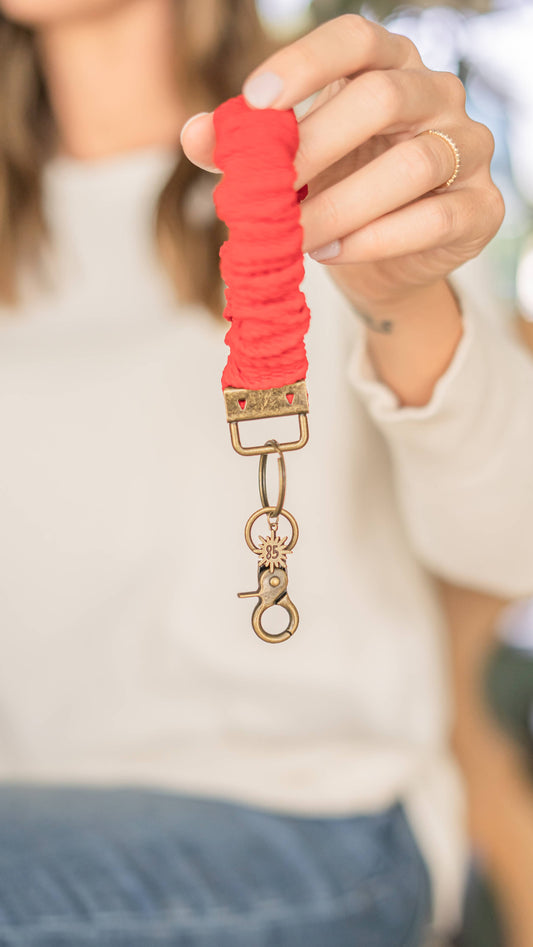 Red Scrunchie Keychain