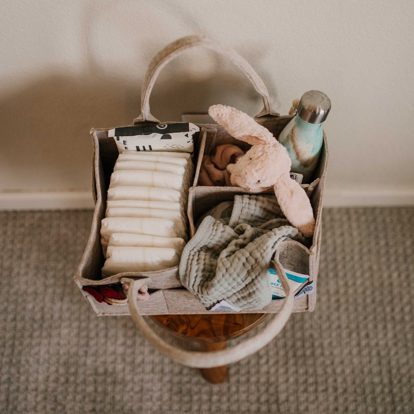 Diaper Caddy in White: Regular (13 x 9 x 7")