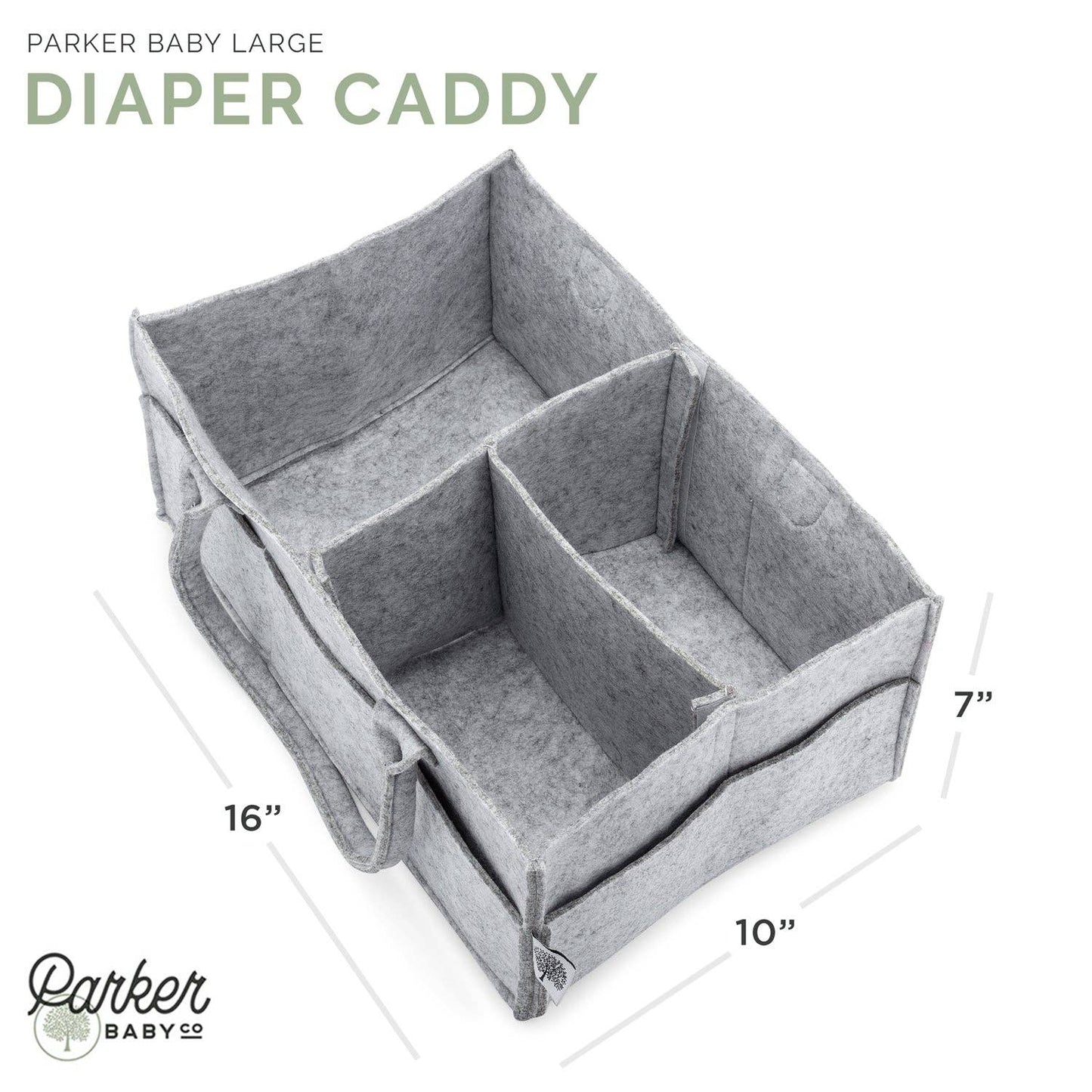 Diaper Caddy in Gray: Regular (13 x 9 x 7")