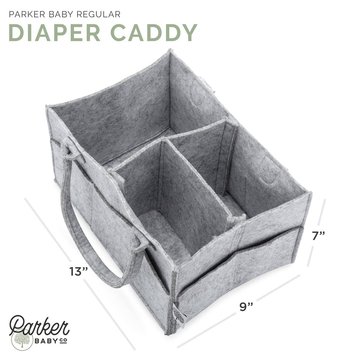 Diaper Caddy in Gray: Regular (13 x 9 x 7")