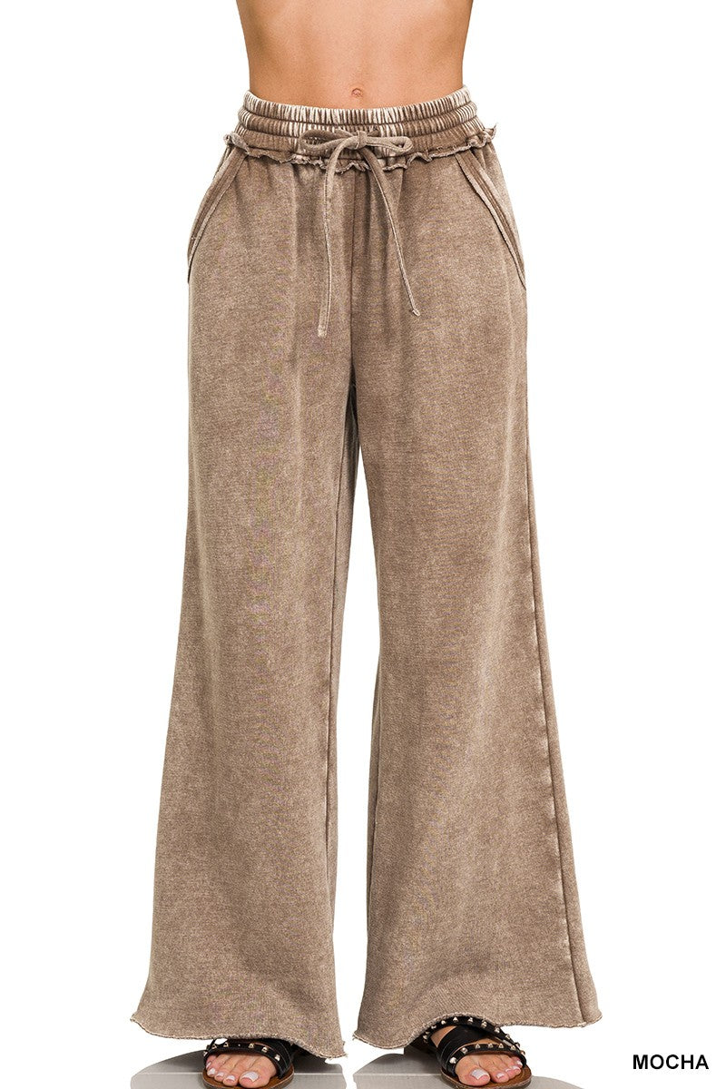 Brown Acid Wash Sweatpants