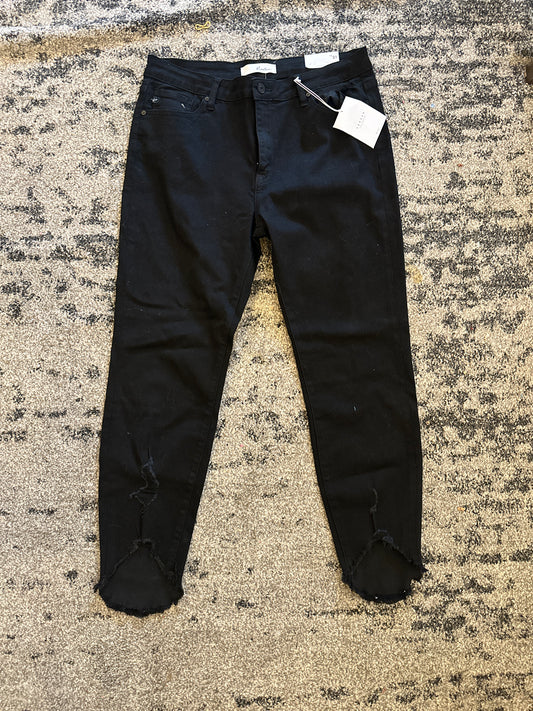 Black Raw Hem Pants