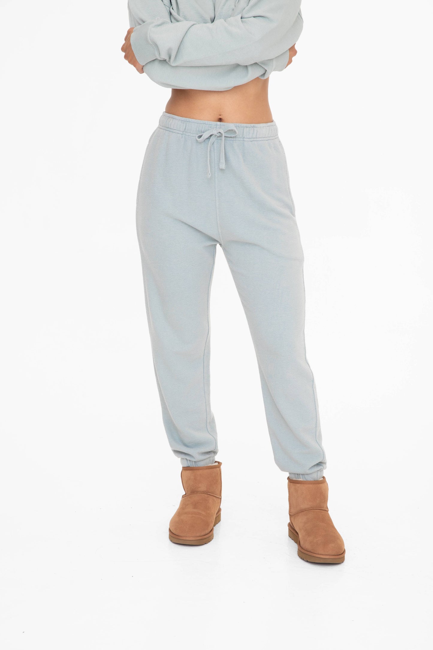 Mineral-Washed Jacquard Joggers