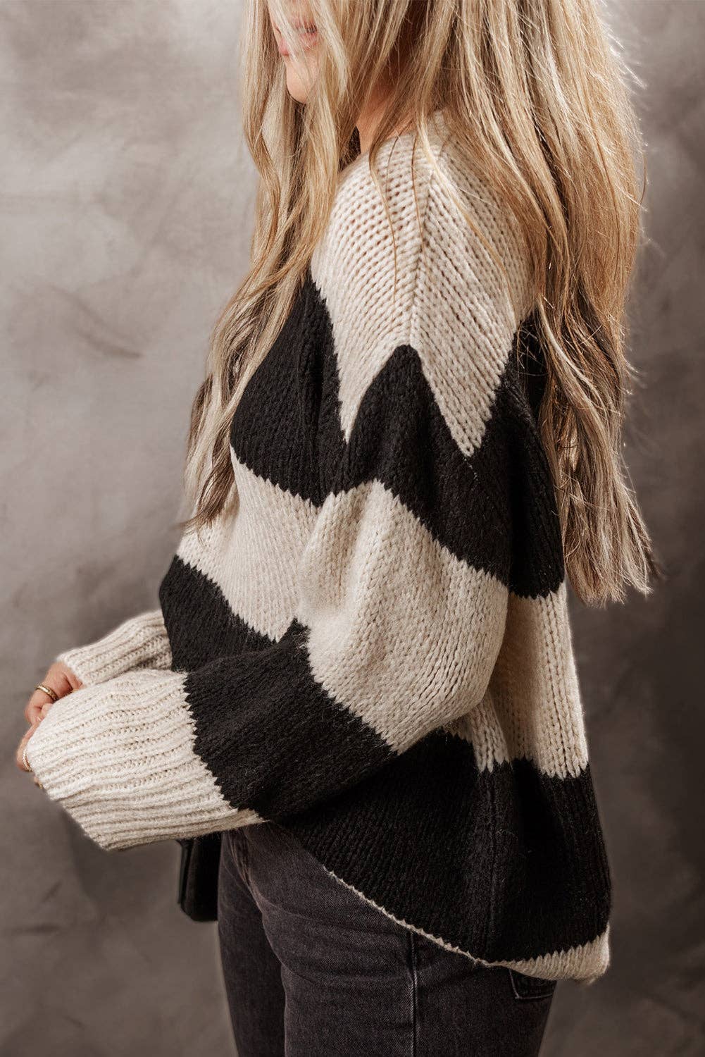 Chunky Striped Loose Pullover Sweater