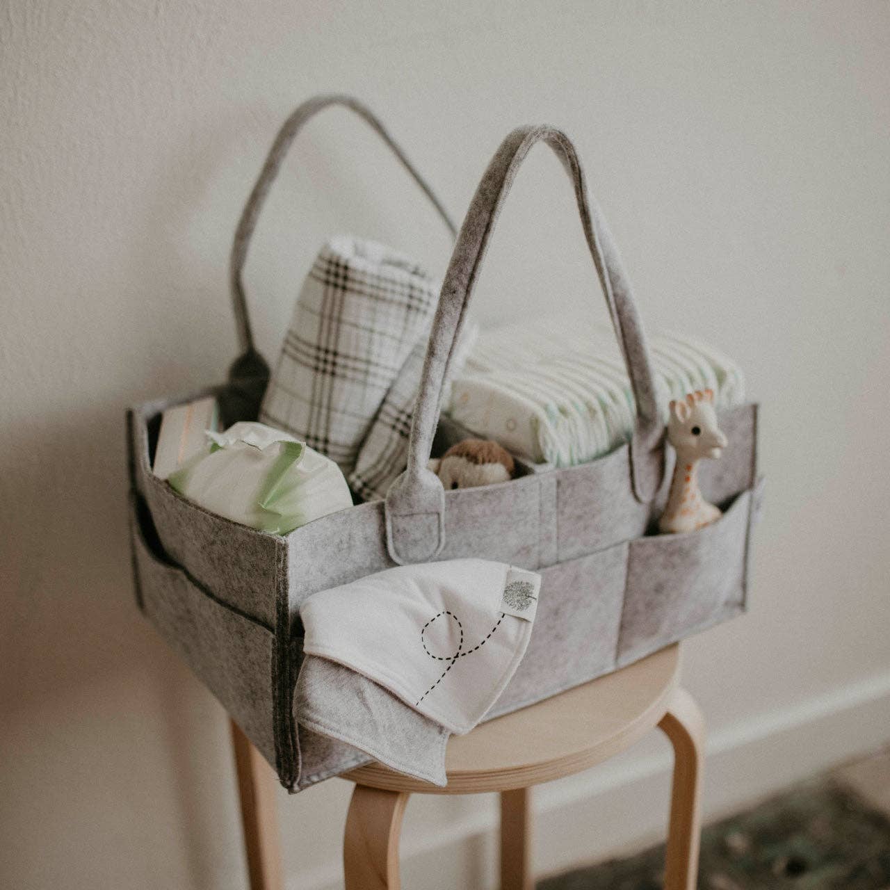 Diaper Caddy in White: Regular (13 x 9 x 7")