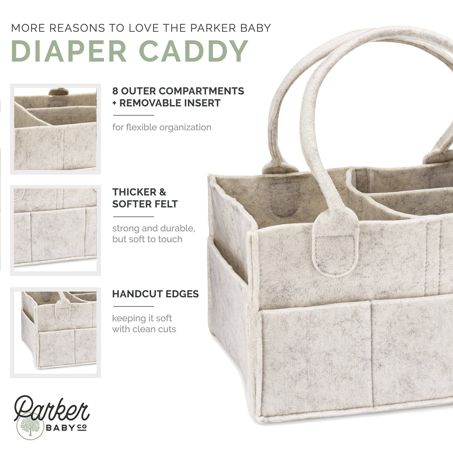 Diaper Caddy in White: Regular (13 x 9 x 7")