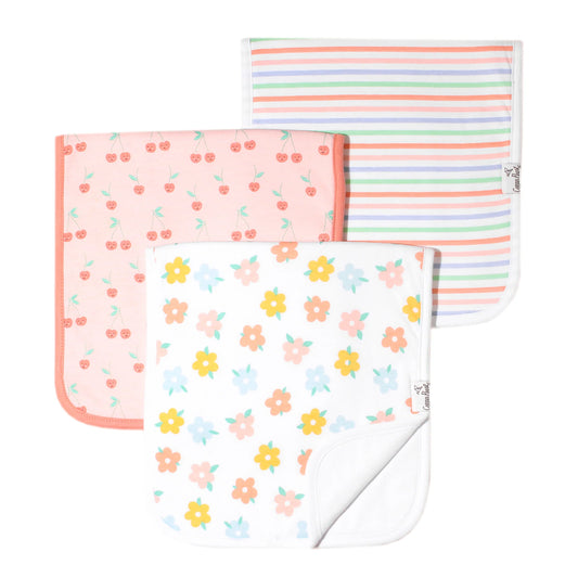 Cheery Copper Pearl Burp Cloths