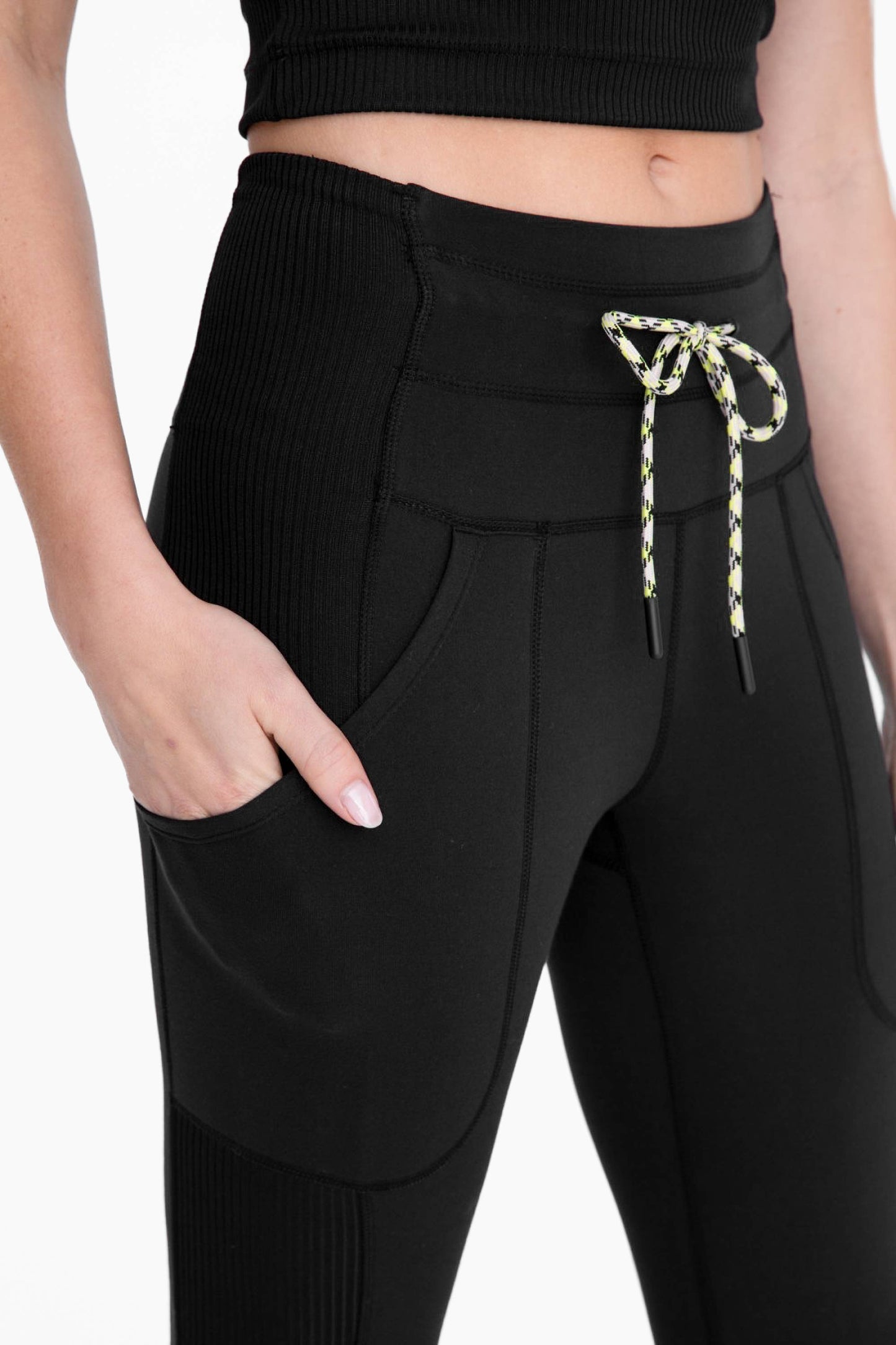 Drawstring Waist Flared Hiking Leggings