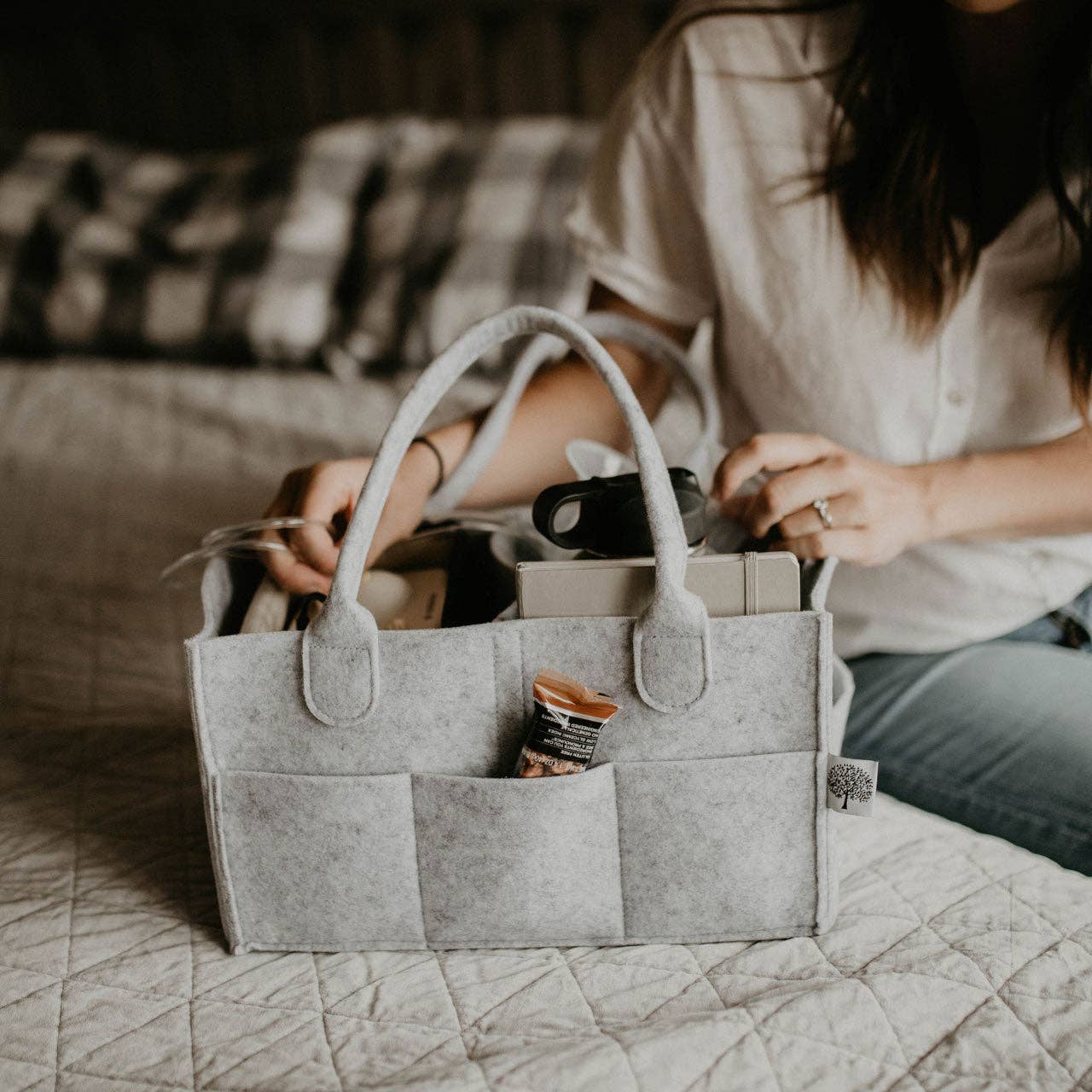 Diaper Caddy in Gray: Regular (13 x 9 x 7")