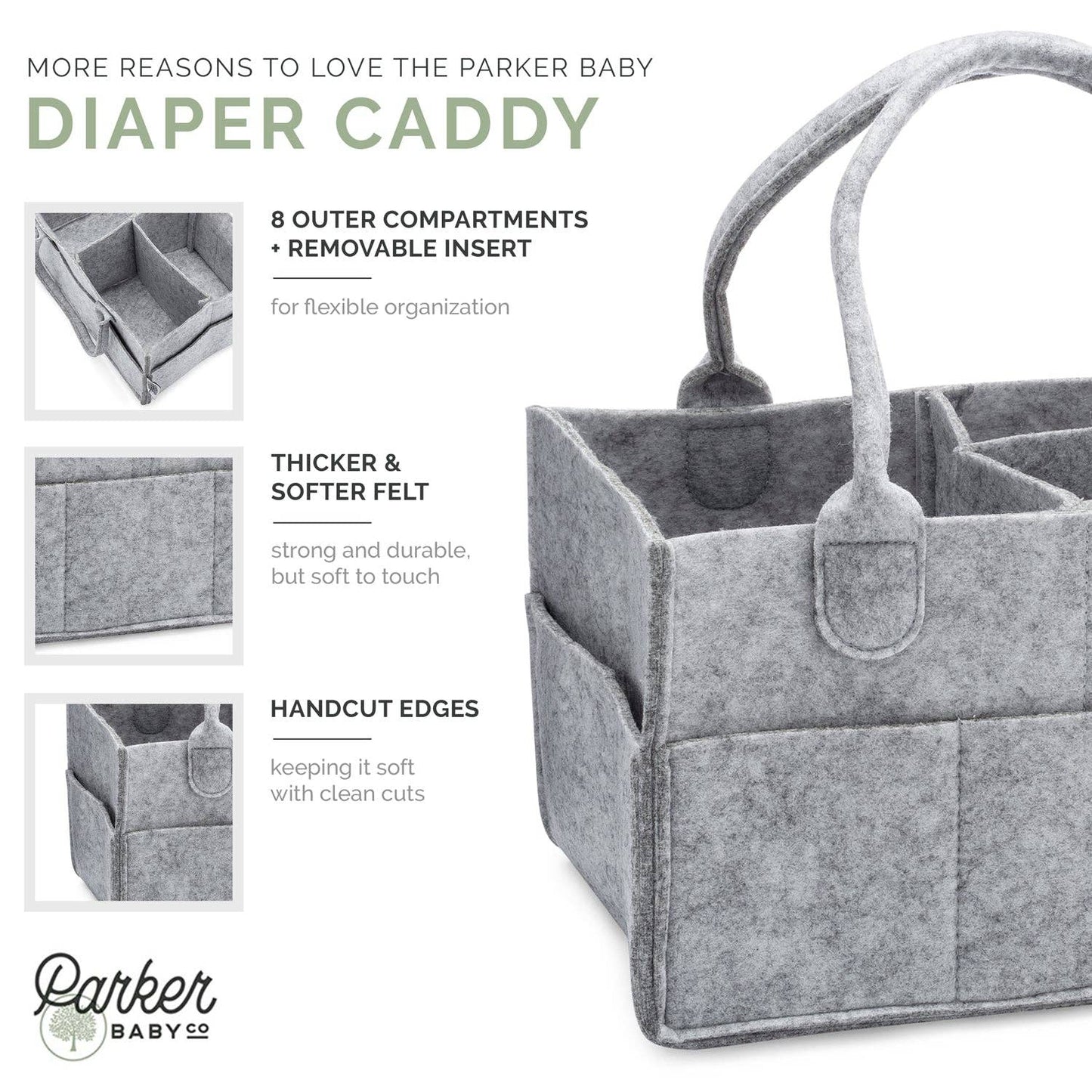 Diaper Caddy in Gray: Regular (13 x 9 x 7")